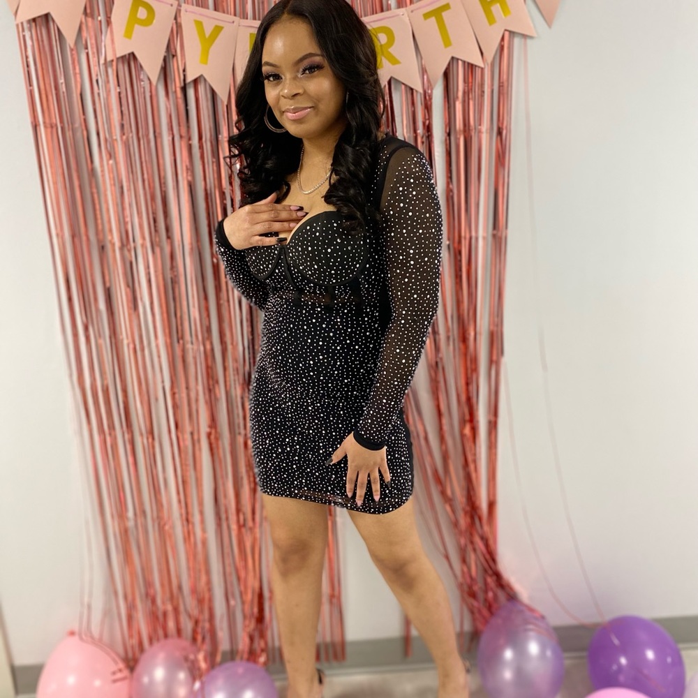 Harry Diamond Corset Bodycon Dress- black